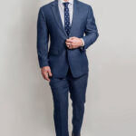 2 Toned Blue/Beige Window Pane Suit