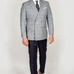 Double Breasted 2 Toned blue/Beige Window Pane Sports Jacket