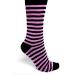 Black and Pink Striped Socks - Black, Pink, Striped